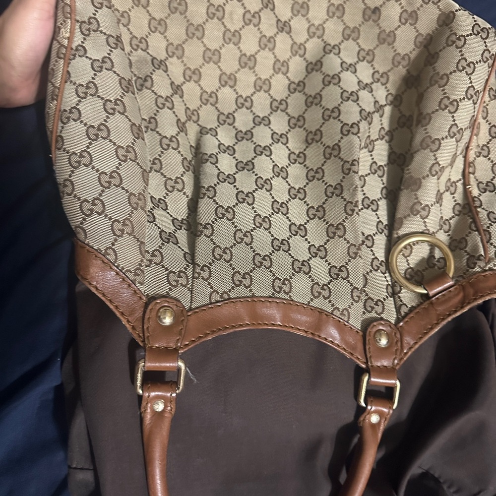 Gucci Brown Monogram Canvas & Leather Tote